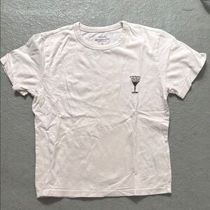 Abercrombie & Fitch Espresso Martini Embroidered Baby Tee Shirt SIZE XS | NEW